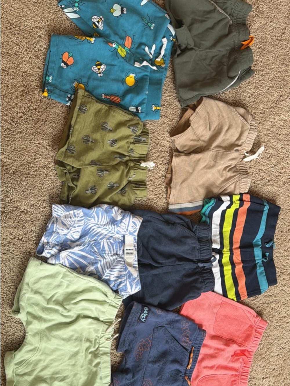 Mixed Toddler Shorts Bundle in Green, Blue, Navy & Multi-Color